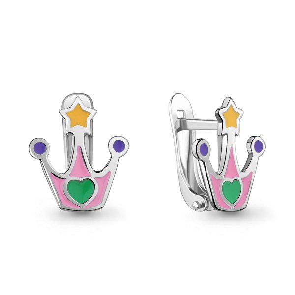 Серьги Аквамарин - Серебро 925, Эмаль (арт. 33139.5)