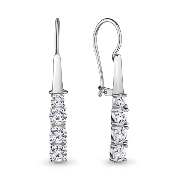 Серьги Аквамарин - Серебро 925, Фианит (арт. 46811А.5)