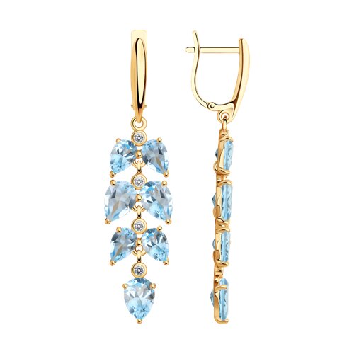 Серьги SOKOLOV - Серебро 925, Топаз, Фианит (арт. 92025303)