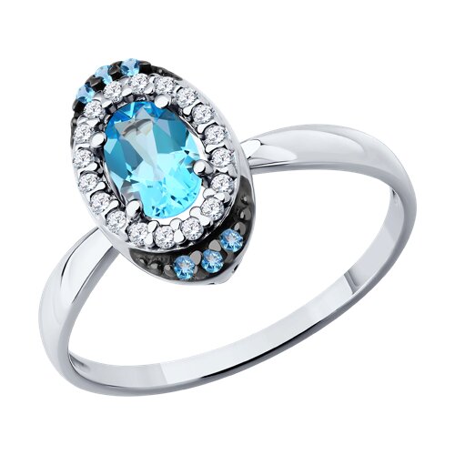 Кольцо SOKOLOV - Серебро 925, Топаз, Фианит (арт. 92014903)
