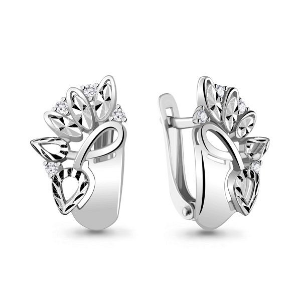 Серьги Аквамарин - Серебро 925, Фианит (арт. 48594А.5)