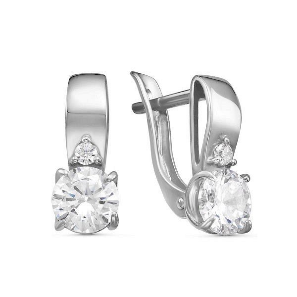 Серьги Красная пресня - Серебро 925, Фианит (арт. 33810082Д)