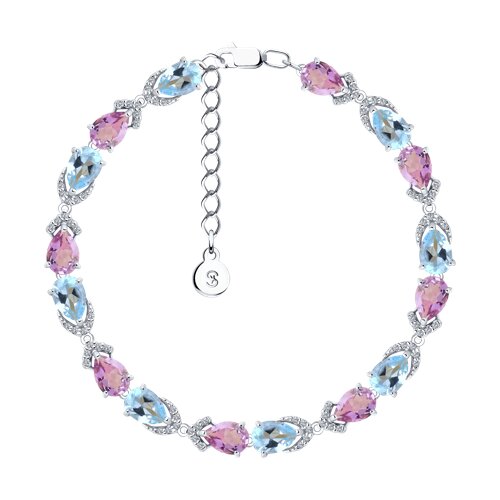Браслет SOKOLOV - Серебро 925, Аметист, Топаз, Фианит (арт. 92050107)