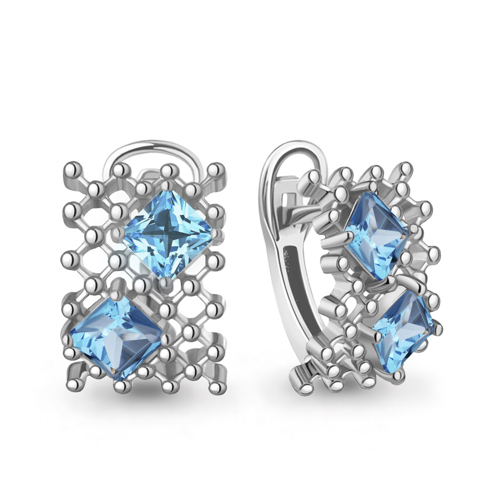 Серьги Аквамарин - Серебро 925, Топаз (арт. 4329905.5)