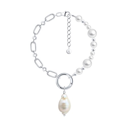 Браслет SOKOLOV - Серебро 925, Жемчуг имитация, Жемчуг культивированный (арт. 92050188)