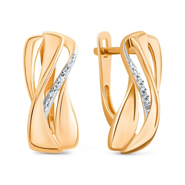 Серьги ЮФ Династия - Золото 585, Фианит (арт. 022332-1102)