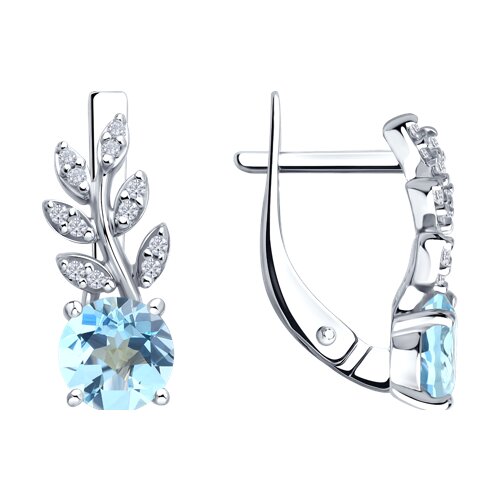 Серьги SOKOLOV - Серебро 925, Топаз, Фианит (арт. 92023166)