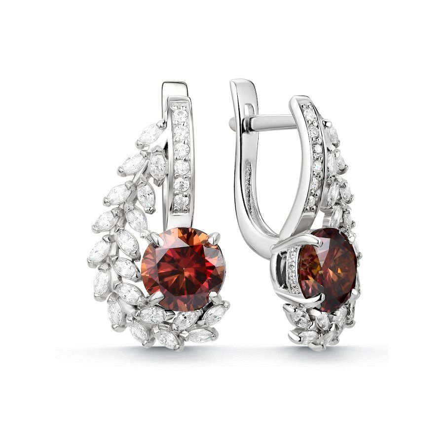 Серьги Дар - Серебро 925, Синтетический муассанит, Фианит (арт. С-5240рс1616100)