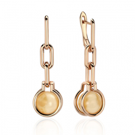 Серьги Максипром - Серебро 925, Янтарь (арт. 220 0813 205)