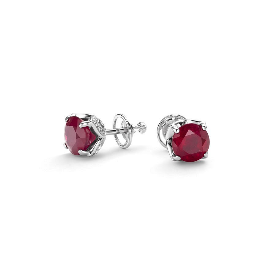 Серьги Дар - Серебро 925, Рубин, Фианит (арт. С-5162рс111500)