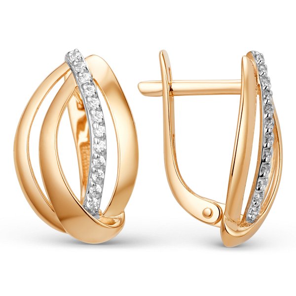 Серьги ЮФ Династия - Золото 585, Фианит (арт. 011932-1102)