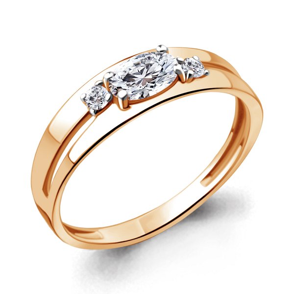 Кольцо Аквамарин - Серебро 925, Фианит (арт. 68925А.6)