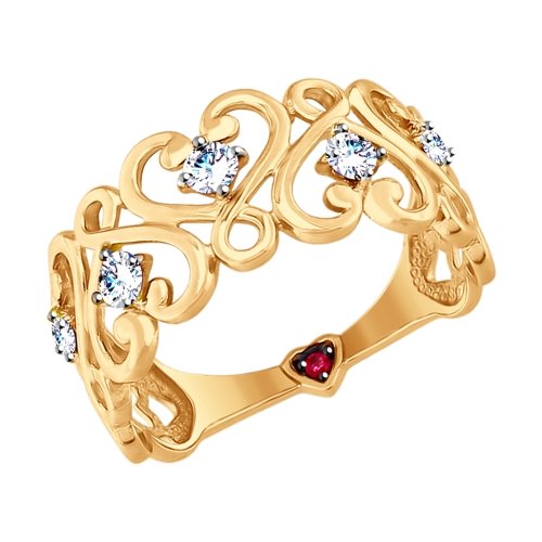 Кольцо SOKOLOV - Золото 585, Фианит (арт. 017534)