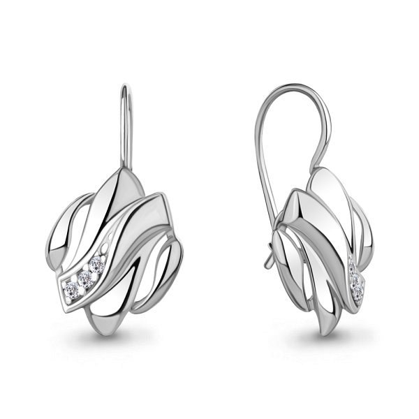 Серьги Аквамарин - Серебро 925, Фианит (арт. 49209А.5)