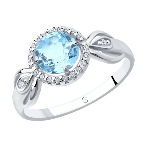 Кольцо SOKOLOV - Серебро 925, Топаз, Фианит (арт. 92011673)