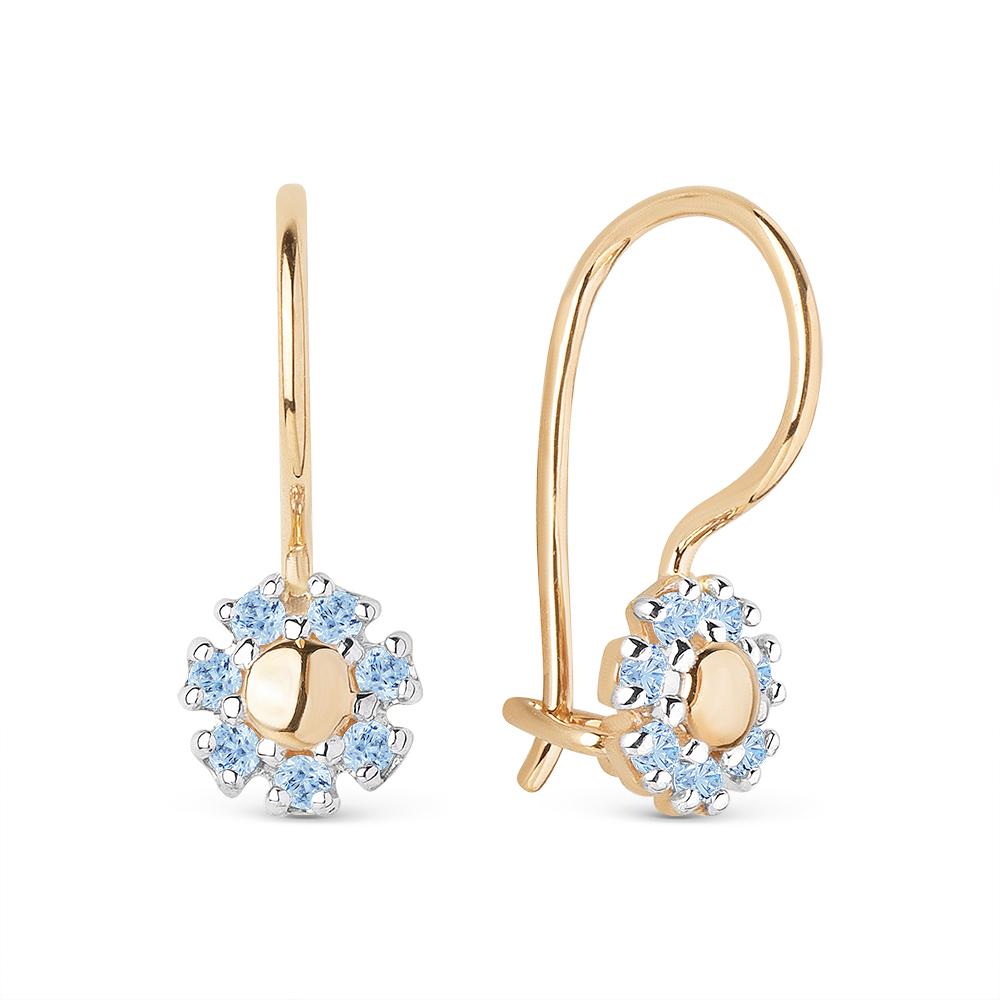 Серьги ЮФ Династия - Золото 585, Фианит (арт. 022752-1120)