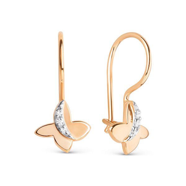 Серьги ЮФ Династия - Золото 585, Фианит (арт. 022442-1102)