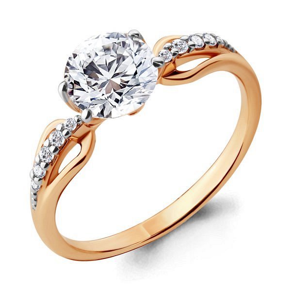 Кольцо Аквамарин - Серебро 925, Фианит (арт. 665451А.6)