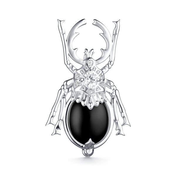 Брошь Дар - Серебро 925, Агат, Фианит (арт. Бш-2300рк442200)