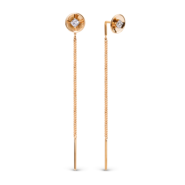 Серьги ЮФ Династия - Золото 375, Фианит (арт. 019952-5102)