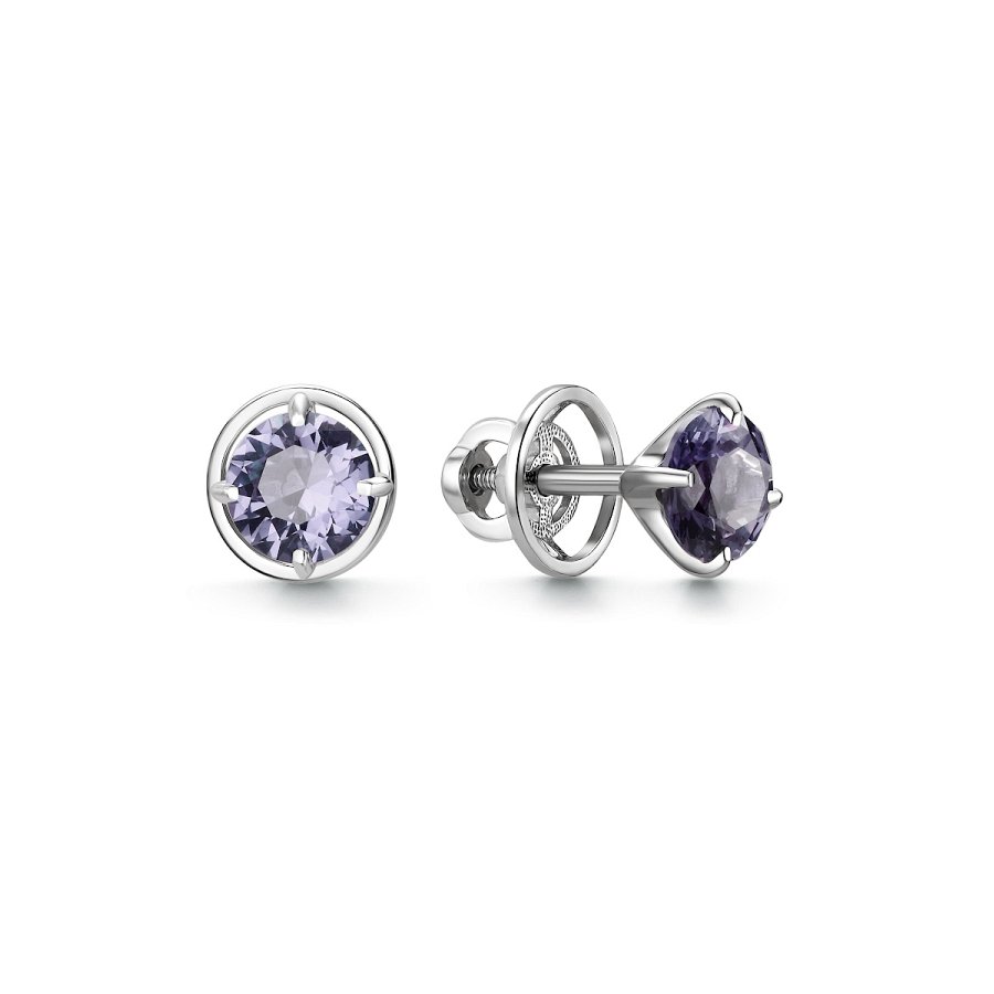 Серьги Дар - Серебро 925, Синтетический александрит (арт. С-5237рс946)