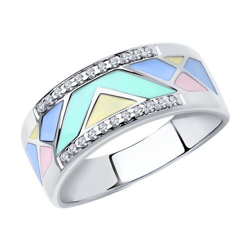 Кольцо SOKOLOV - Серебро 925, Фианит, Эмаль (арт. 94012173)