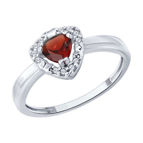 Кольцо SOKOLOV - Серебро 925, Гранат, Фианит (арт. 92014885)