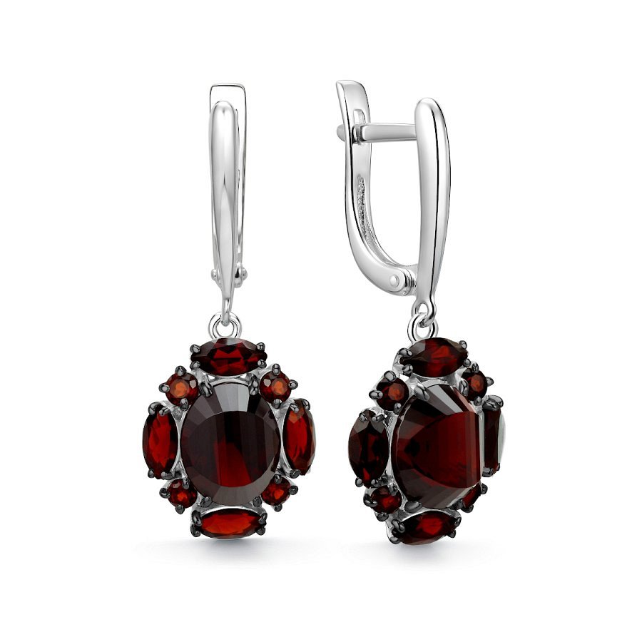 Серьги Дар - Серебро 925, Гранат (арт. С-5261рчс404)