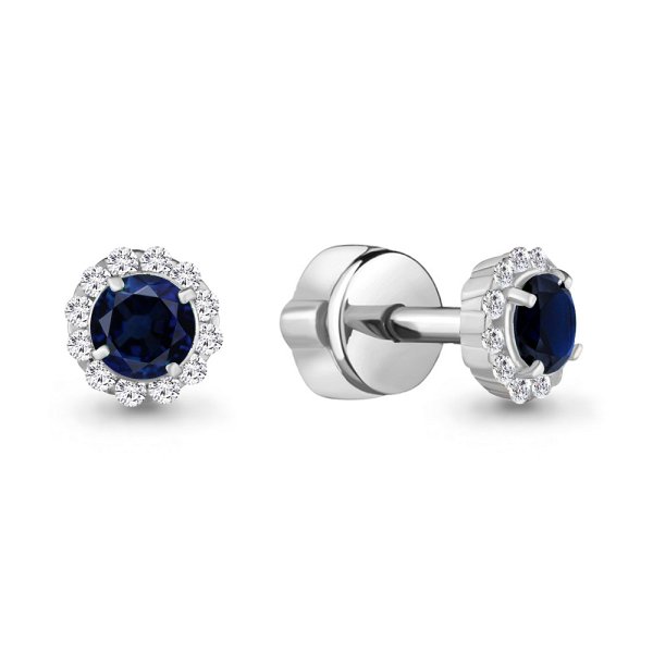 Серьги Аквамарин - Серебро 925, Синтетический сапфир (арт. 42884Б.5)