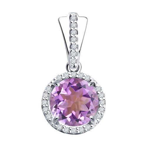 Подвеска SOKOLOV - Серебро 925, Аметист, Фианит (арт. 92030319)
