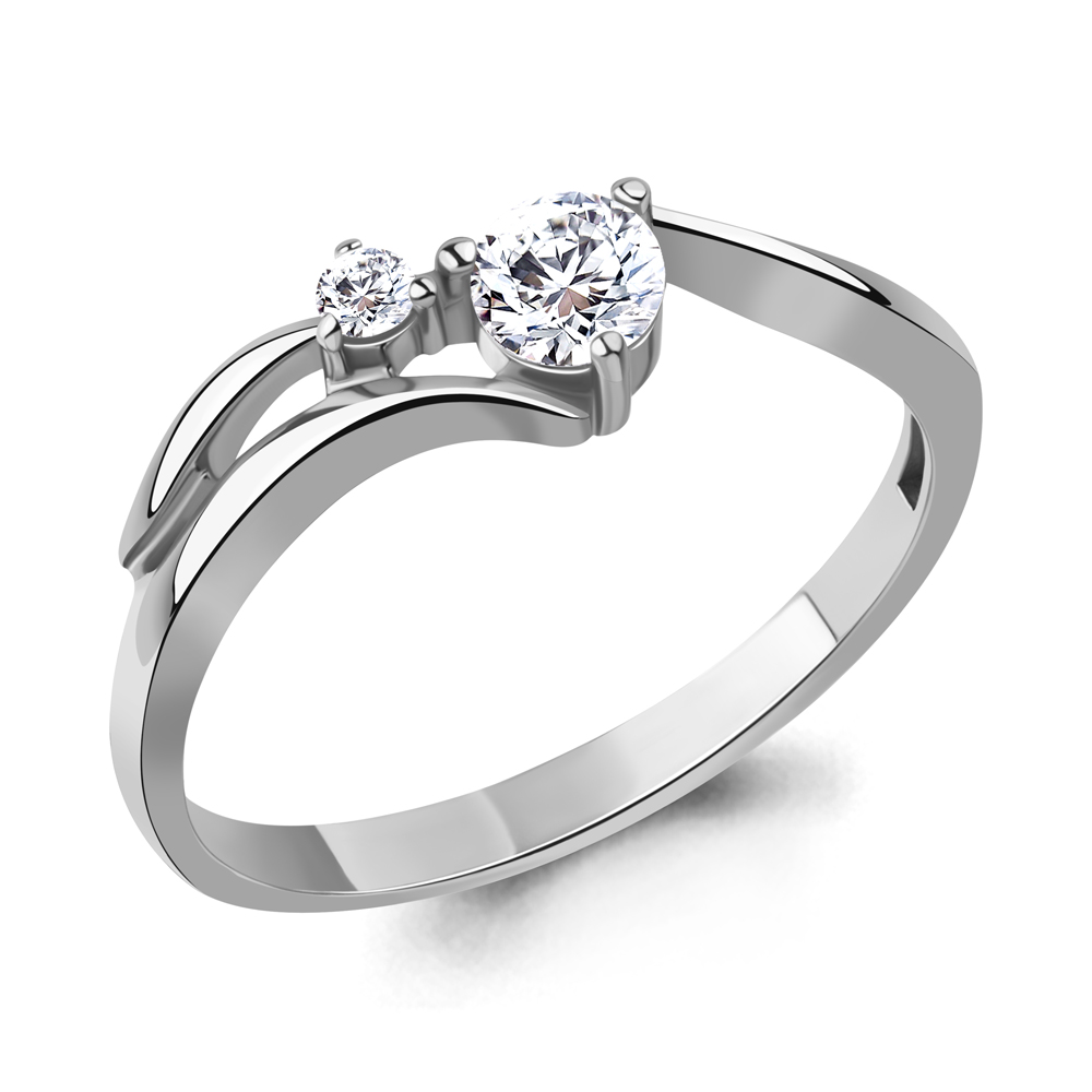 Кольцо Аквамарин - Серебро 925, Фианит (арт. 650109А.5)