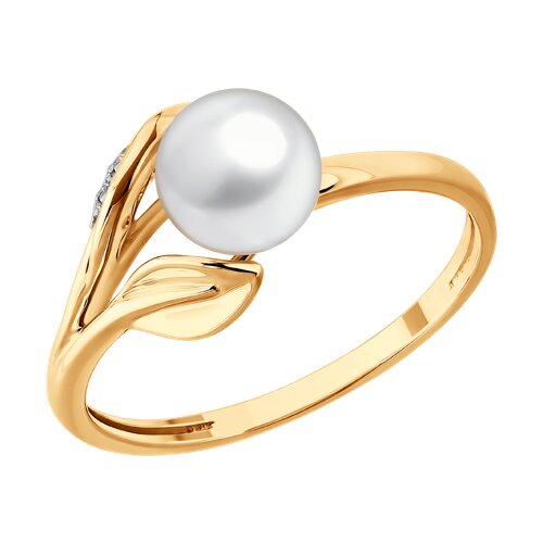 Кольцо SOKOLOV - Золото 585, Жемчуг культивированный, Фианит (арт. 791292)