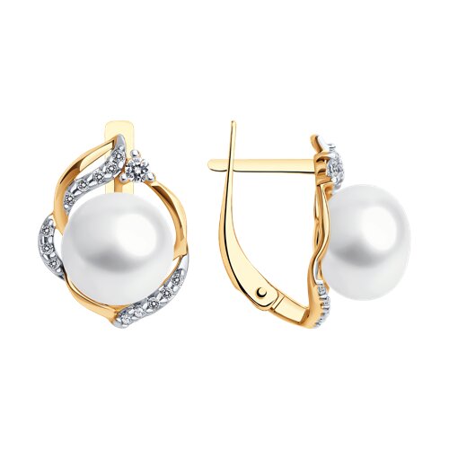 Серьги SOKOLOV - Серебро 925, Жемчуг культивированный, Фианит (арт. 92022661)