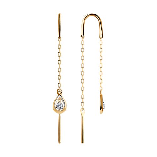 Серьги SOKOLOV - Золото 375, Фианит (арт. 028674-4)