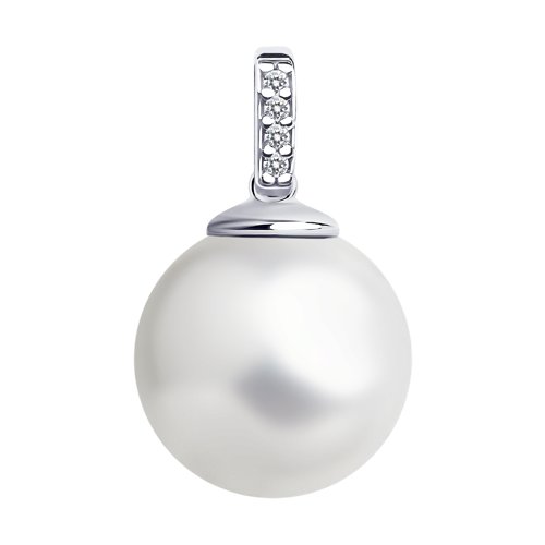 Подвеска Diamant - Серебро 925, Жемчуг имитация, Фианит (арт. 94-130-01196-1)