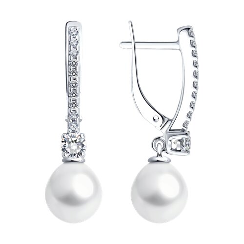 Серьги SOKOLOV - Серебро 925, Жемчуг культивированный, Фианит (арт. 92022973)