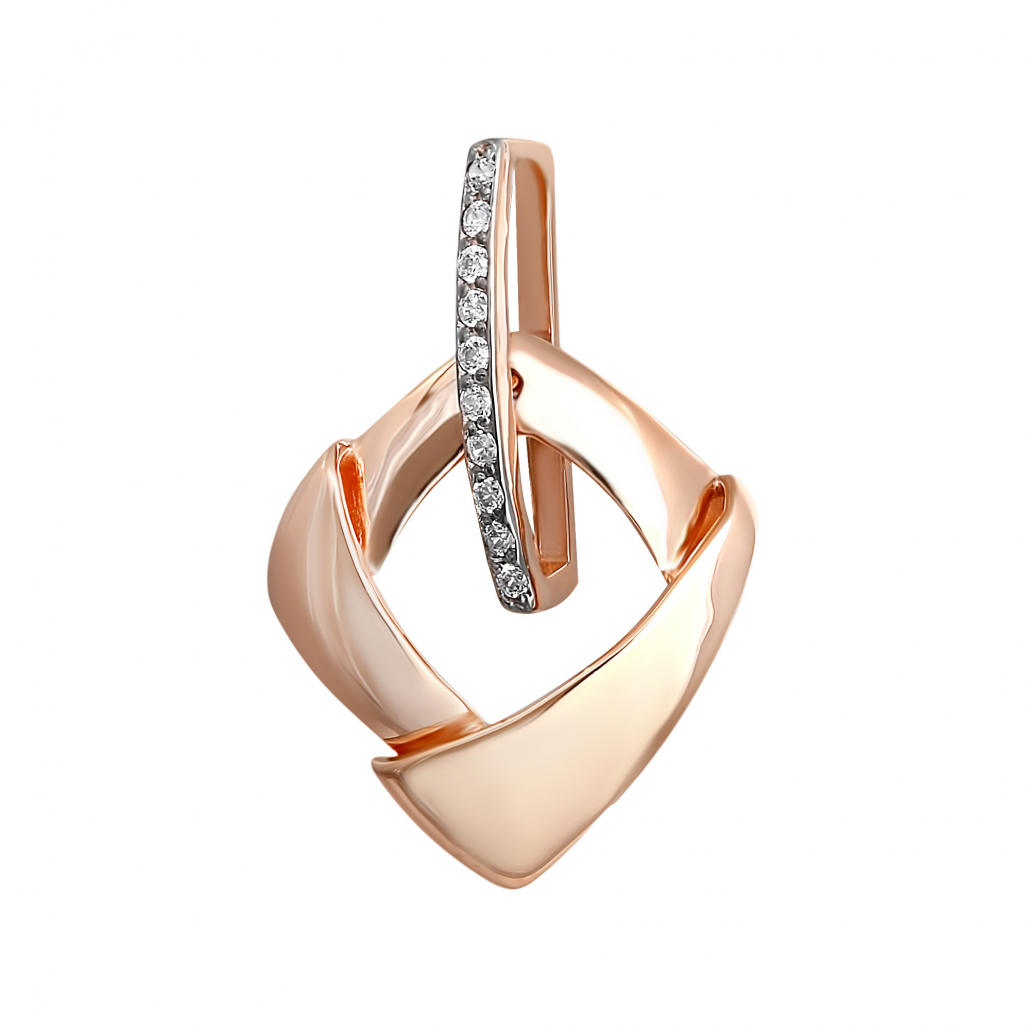 Подвеска Ремикс - Золото 585, Фианит (арт. 14101866)