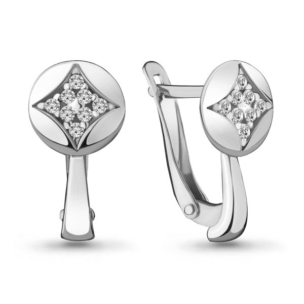 Серьги Аквамарин - Серебро 925, Фианит (арт. 46999А.5)