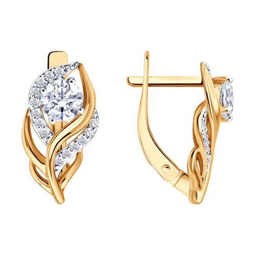 Серьги SOKOLOV - Золото 585, Фианит (арт. 0200801)