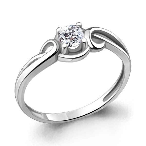 Кольцо Аквамарин - Серебро 925, Фианит (арт. 660831.5)