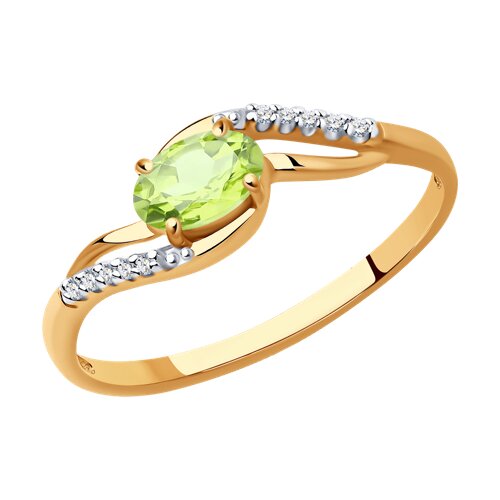 Кольцо SOKOLOV - Золото 375, Фианит, Хризолит (арт. 37714123)