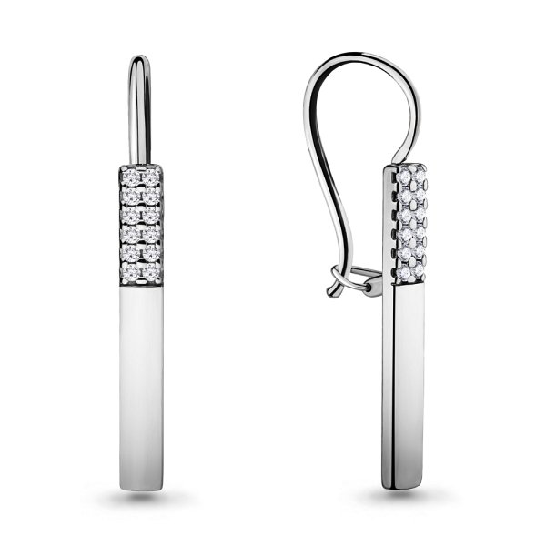 Серьги Аквамарин - Серебро 925, Фианит (арт. 46700А.5)