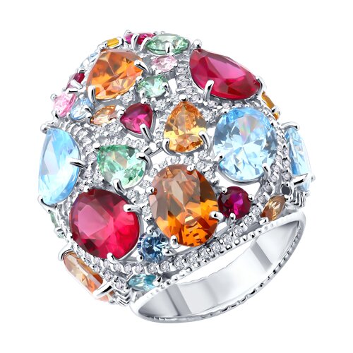 Кольцо Diamant - Серебро 925, Синтетический рубин, Фианит (арт. 94-110-00289-2)