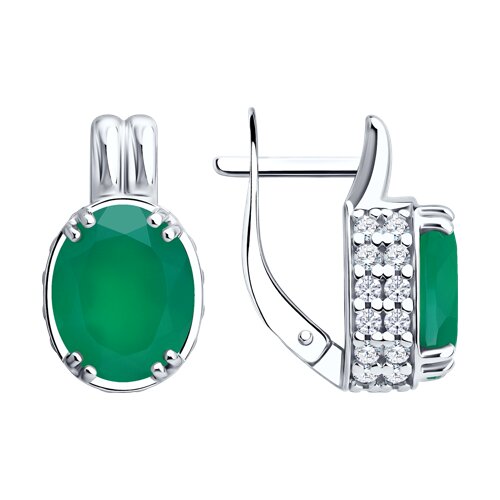 Серьги SOKOLOV - Серебро 925, Агат, Фианит (арт. 92025338)