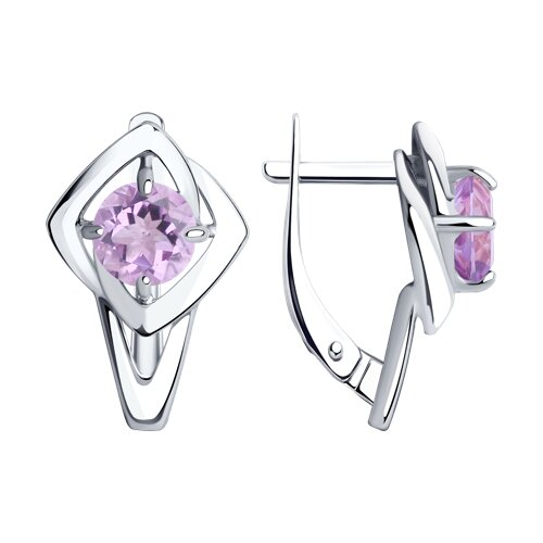 Серьги Diamant - Серебро 925, Аметист (арт. 94-320-00605-2)