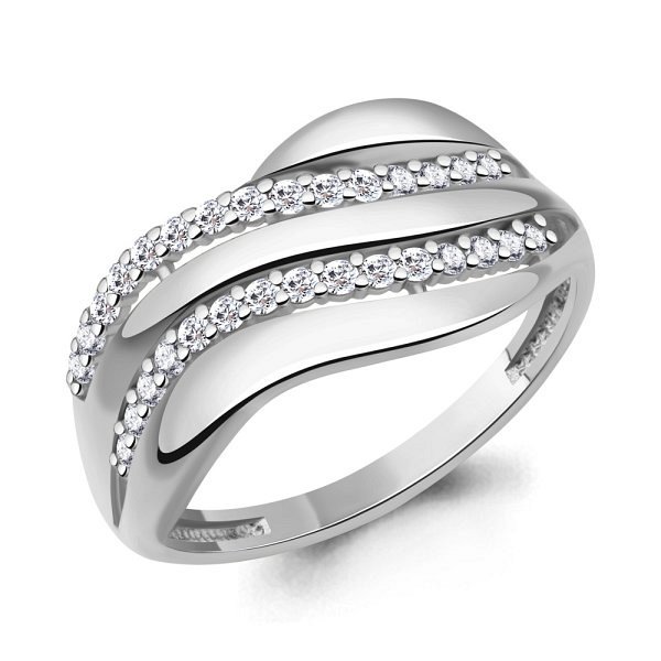 Кольцо Аквамарин - Серебро 925, Фианит (арт. 600801А.5)