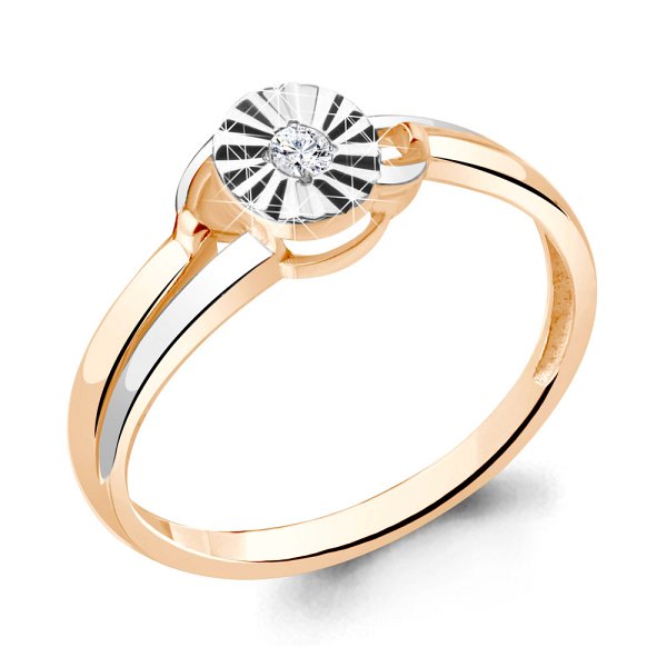 Кольцо Аквамарин - Серебро 925, Фианит (арт. 68973.6)