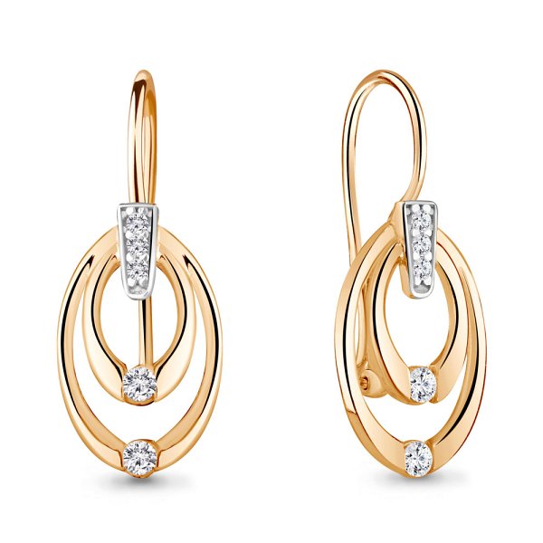 Серьги Аквамарин - Серебро 925, Фианит (арт. 48956А.6)