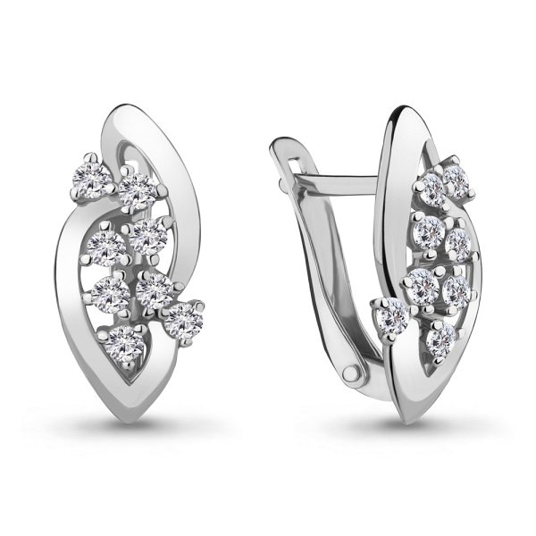 Серьги Аквамарин - Серебро 925, Фианит (арт. 46898А.5)