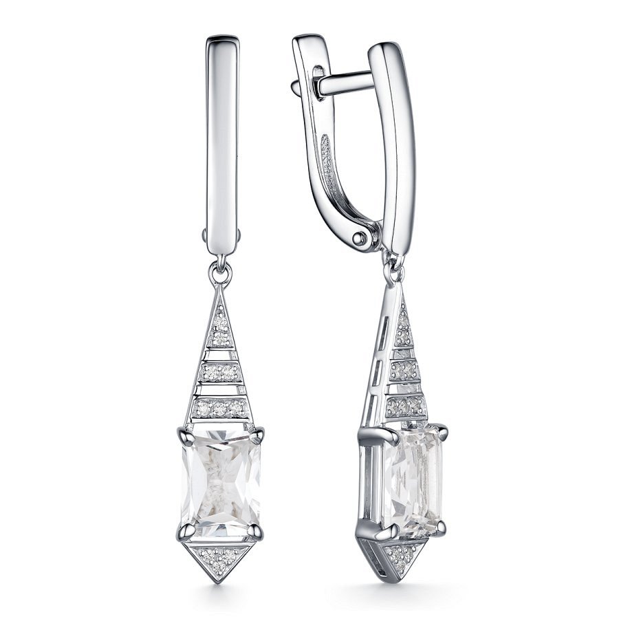 Серьги Дар - Серебро 925, Горный хрусталь, Фианит (арт. С-3715рс42900)
